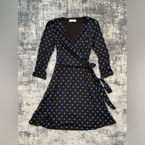 Bailey 44 Dresses & Skirts - BAILEY44 Jimena Faux Wrap Knit Dress | Medium | Black